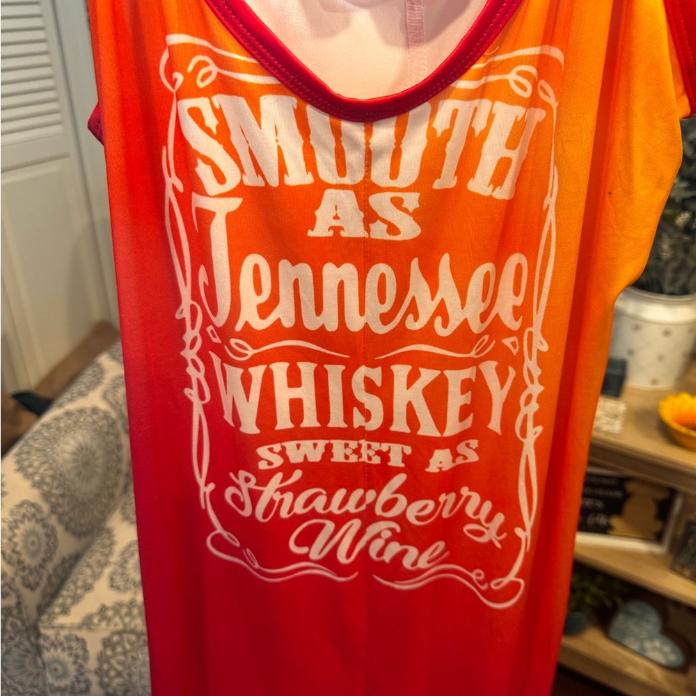 Orange Graphic Tank style jumpsuit